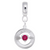 July Birthstone Charm Dangle Bead In Sterling Silver