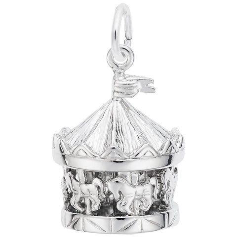 Carousel Charm In 14K White Gold