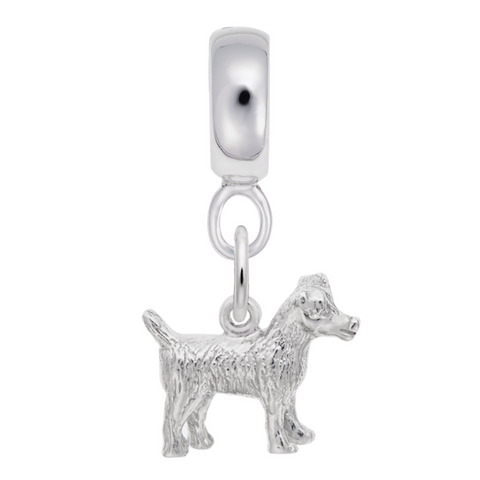 Jack Russell Terrier Charm Dangle Bead In Sterling Silver