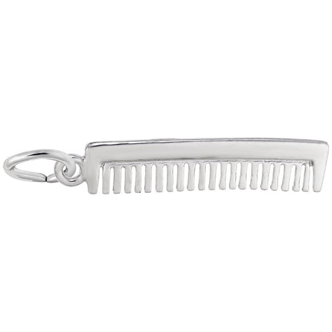 Comb Charm In 14K White Gold