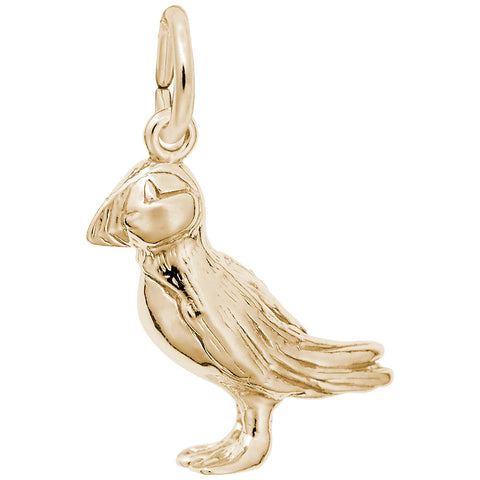 Puffin Bird Charm In Yellow Gold