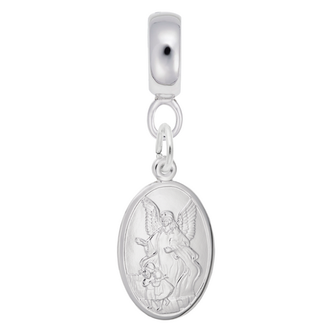 Guardian Angel Charm Dangle Bead In Sterling Silver