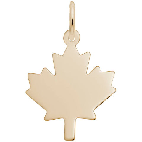 Maple Leaf Charm in Yellow Gold Plated