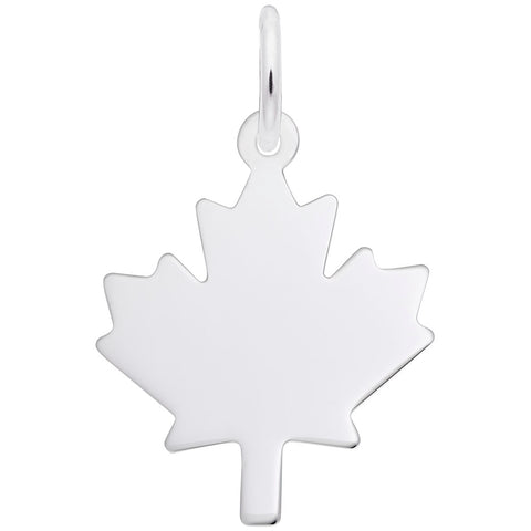 Maple Leaf Charm In 14K White Gold