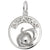 Savannah Peach Charm In 14K White Gold