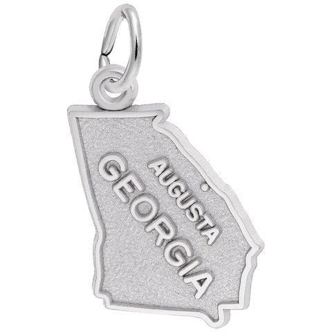 Georgia Map Charm In 14K White Gold