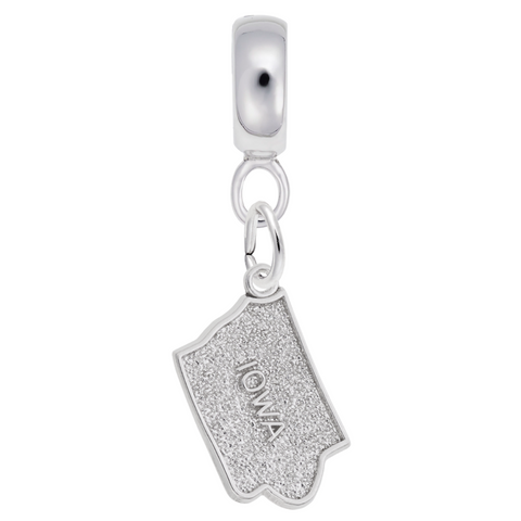 Iowa Charm Dangle Bead In Sterling Silver