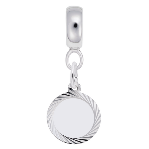 Disc Charm Dangle Bead In Sterling Silver