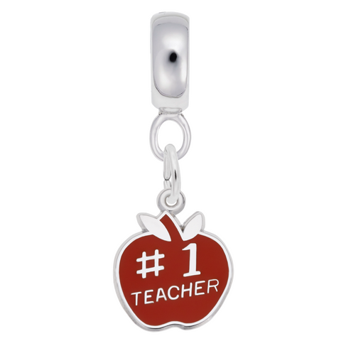 Teacher Charm Dangle Bead In Sterling Silver