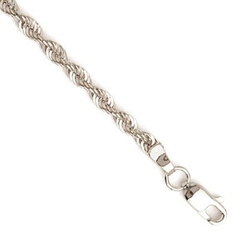 14K White Gold Diamond-Cut Extra Light Rope Chain