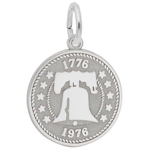 Liberty Bell Charm In Sterling Silver