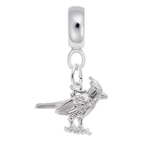 Cardinal Charm Dangle Bead In Sterling Silver