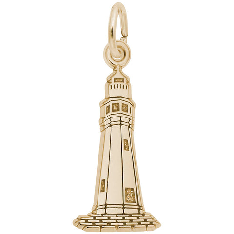 Buffalo Lighthouse Charm in Yellow Gold Plated