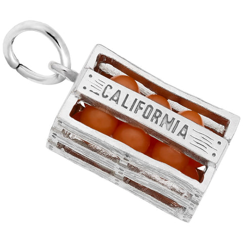 California Oranges Charm In 14K White Gold