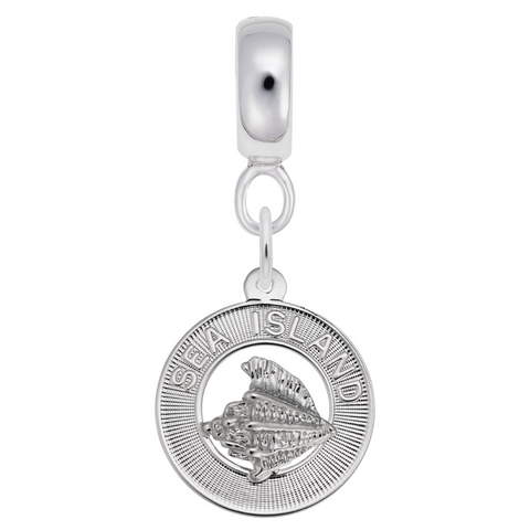 Sea Island Charm Dangle Bead In Sterling Silver