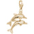 Two Dolphins Charm in Yellow Gold Plated