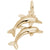 Two Dolphins Charm in Yellow Gold Plated