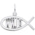 Wwjd Fish Charm In 14K White Gold