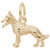 German Shepherd Charm In Yellow Gold