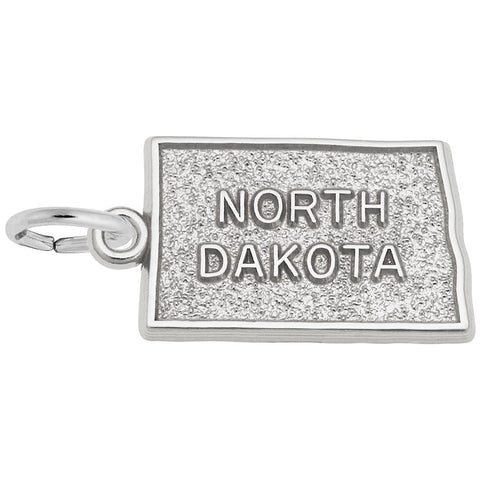 North Dakota Charm In 14K White Gold