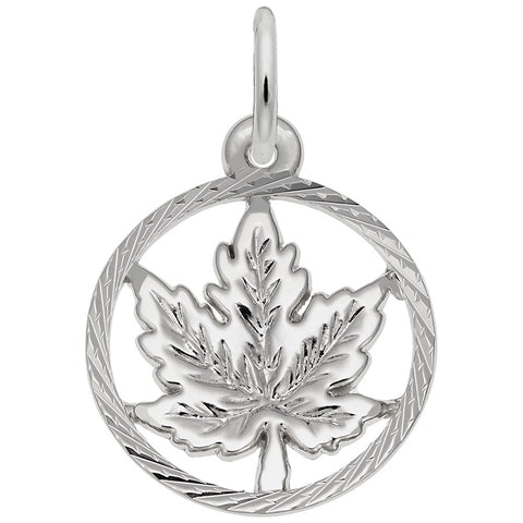 Maple Leaf Charm In Sterling Silver