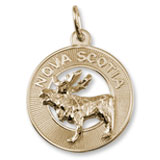 Nova Scotia Moose Charm in 10k Yellow Gold