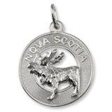 Nova Scotia Moose charm in 14K White Gold