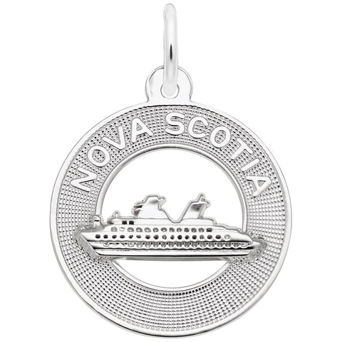 Nova Scotia Cruise Ship Charm In Sterling Silver