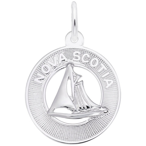 Nova Scotia Sailboat Charm In Sterling Silver