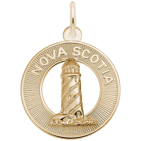 Nova Scotia Lighthouse Charm in Yellow Gold Plated