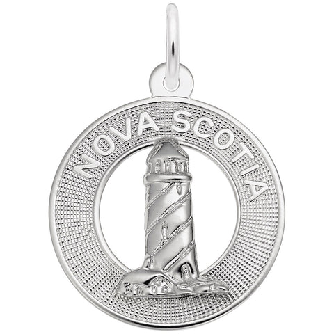 Nova Scotia Lighthouse Charm In Sterling Silver