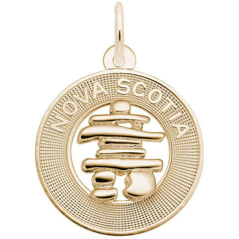 Nova Scotia Inukshuk Charm in Yellow Gold Plated