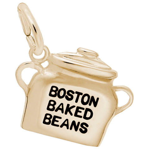 Boston Baked Beans Charm in Yellow Gold Plated