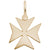 Maltese Cross Charm In Yellow Gold