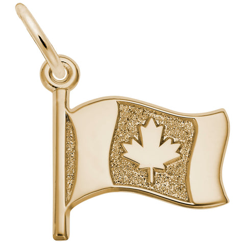 Canadian Flag Charm In Yellow Gold