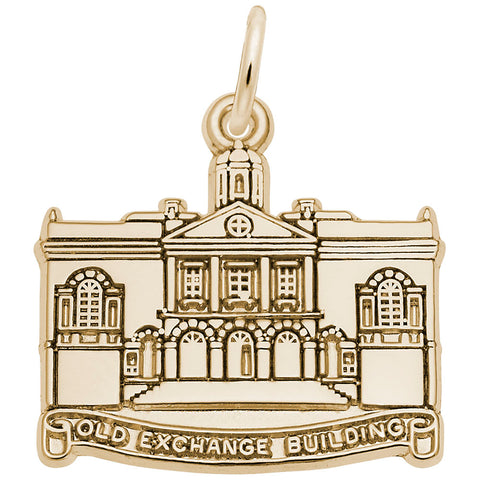 Old Exchange Bldg Charm in Yellow Gold Plated