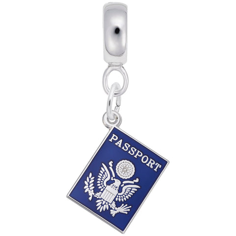 Passport Charm Dangle Bead In Sterling Silver