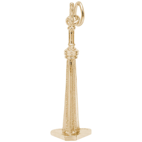 Cn Tower Charm In Yellow Gold