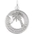 Palmetto Crescent Moon Charm In Sterling Silver