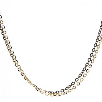 14K Yellow Gold 2-Row Diamond-Cut Y, Choc Chain