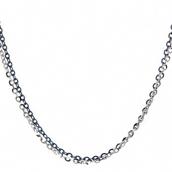 14K Yellow Gold 2-Row Diamond-Cut Blue Chain