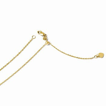 14K Yellow Gold Adjustable Flat Cable Chain