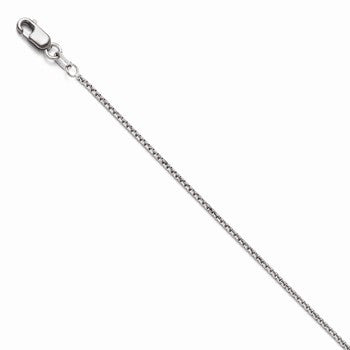 14K White Gold Osparkle Box, 20 inch x 1mm, Jewelry Chains and Necklace