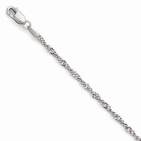 14K White Gold Singapore Chain Bracelet