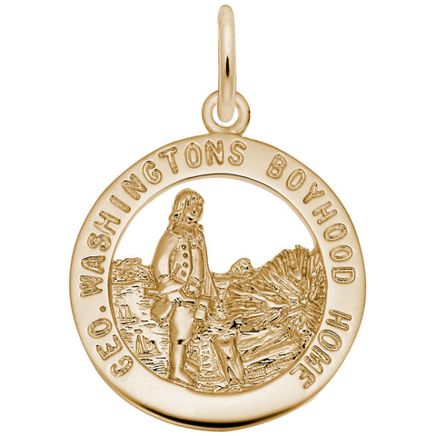 Geo. Washington Home Charm in Yellow Gold Plated