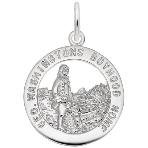 Geo. Washington Home Charm In 14K White Gold