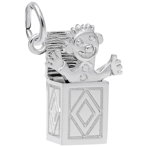 Jack In The Box Charm In 14K White Gold