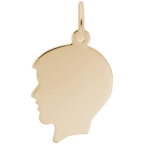 Boys Head Charm In Yellow Gold