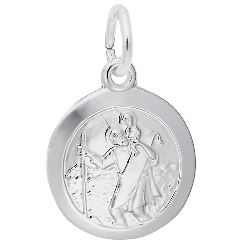 St Christopher Charm In 14K White Gold