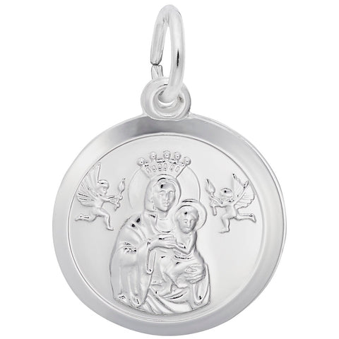 Madonna And Child Charm In 14K White Gold